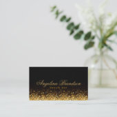 Schimmernde Gold Beauty Expert Damask Black Card Visitenkarte (Stehend Vorderseite)