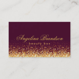 Schimmernde Gold Beauty Expert Dark Burgundy Card Visitenkarte