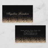 Schimmernde Gold-Kosmetologe Damask Black Card Visitenkarte (Vorne/Hinten)