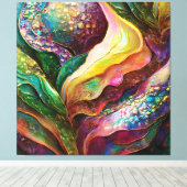 Schimmernde Gold- und Abstrakte Texturen Leinwanddruck (Insitu (Holzboden))