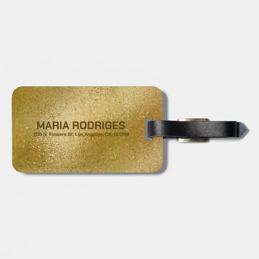 Schimmernde goldene irisierende Textur Gepäckanhänger (Rückseite horizontal)