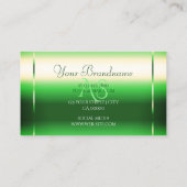 Schimmernde grüne Sparkle-Diamanten-Initialen Visitenkarte (Rückseite)