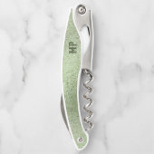 Schimmernde hellgrüne irisierende Textur Kellnermesser (Rückseite)