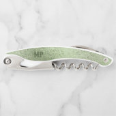 Schimmernde hellgrüne irisierende Textur Kellnermesser (Vorderseite)