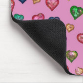 Schimmernde Herzen Mousepad (Ecke)