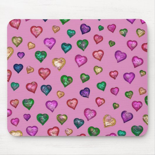 Schimmernde Herzen Mousepad (Vorne)