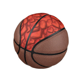 Schimmernde Herzen tief rot Mini Basketball