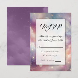 Schimmernde Himmelshardust-Hochzeiten RSVP Karte