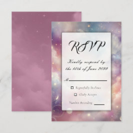 Schimmernde Himmelshardust-Hochzeiten RSVP Karte