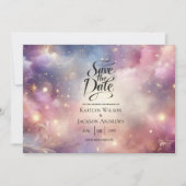 Schimmernde Himmelshardust-Hochzeiten Save The Date (Vorderseite)