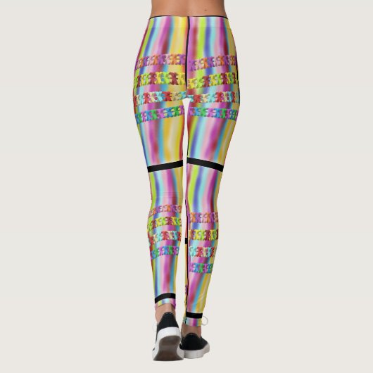 Schimmernde, hypnotische Shiny-Farben, leuchtend w Leggings (Rückseite)