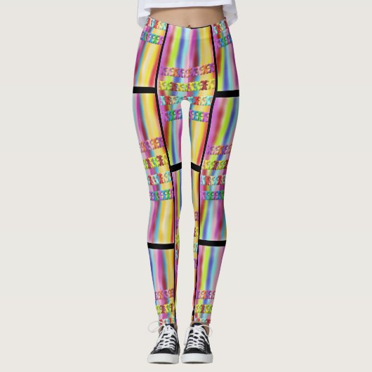 Schimmernde, hypnotische Shiny-Farben, leuchtend w Leggings (Vorderseite)
