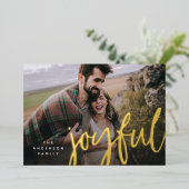 Schimmernde Karierte Fotokarte Folien Feiertagskarte (Stehend vorne)