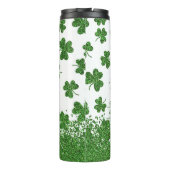 Schimmernde Kleeblätter Thermosbecher (Rückseite)