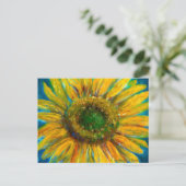 Schimmernde Kunst Sonnenblumen Postkarte (Stehend Vorderseite)