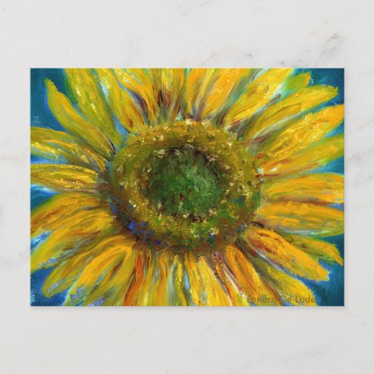 Schimmernde Kunst Sonnenblumen Postkarte (Vorderseite)