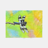 Schimmernde Libellenmalerei Fleecedecke (Vorderseite (Horizontal))