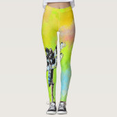 Schimmernde Libellenmalerei Leggings (Vorderseite)