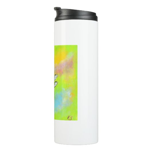 Schimmernde Libellenmalerei Thermosbecher (Nach rechts gedreht)