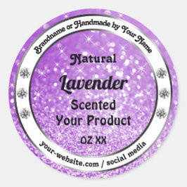 Schimmernde Lila Glitzer-Produktkennzeichnungen Runder Aufkleber