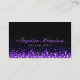 Schimmernde Lila Makeup Künstlerschwarze Karte Dam