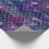 Schimmernde Lila Ombre- und Glitzer-Drachenrollen Geschenkpapier (Ecke)