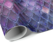 Schimmernde Lila Ombre- und Glitzer-Drachenrollen Geschenkpapier (Rolleneckpunkt)