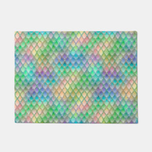 Schimmernde Pastel-Regenbogen- und Glitzer-Drachen Fußmatte
