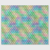 Schimmernde Pastel-Regenbogen- und Glitzer-Drachen Geschenkpapier (Flach)