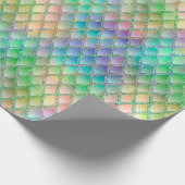 Schimmernde Pastel-Regenbogen- und Glitzer-Drachen Geschenkpapier (Ecke)