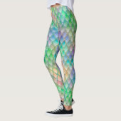 Schimmernde Pastel-Regenbogen- und Glitzer-Drachen Leggings (Links)