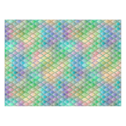 Schimmernde Pastel-Regenbogen- und Glitzer-Drachen Tischdecke (Vorderseite (Horizontal))