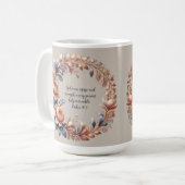 Schimmernde Pfirsich und Blauer individualisierbar Kaffeetasse (Vorderseite Links)