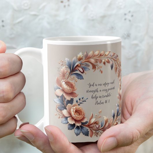 Schimmernde Pfirsich und Blauer individualisierbar Kaffeetasse