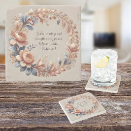 Schimmernde Pfirsich und Blauer individualisierbar Steinuntersetzer