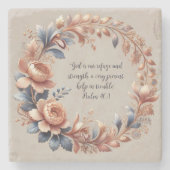 Schimmernde Pfirsich und Blauer individualisierbar Steinuntersetzer (Vorderseite)