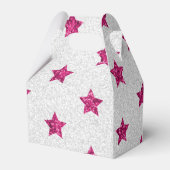 Schimmernde Pink Stars Gefälligkeitsbox Geschenkschachtel (Rückseite)