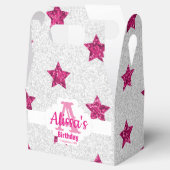 Schimmernde Pink Stars Gefälligkeitsbox Geschenkschachtel (Geöffnet)