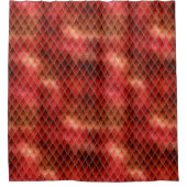 Schimmernde Red Ombre Glitzer Dragon Scales Duschvorhang (Vorderseite)