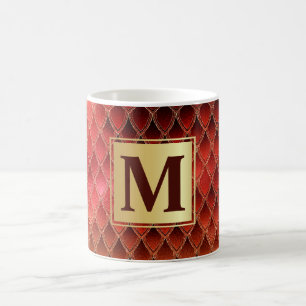 Schimmernde Red Ombre Glitzer Dragon Scales Kaffeetasse