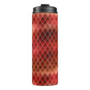 Schimmernde Red Ombre Glitzer Dragon Scales Thermosbecher