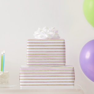 Schimmernde Rosa und Gold Glitzer Stripe Geschenkw Geschenkpapier
