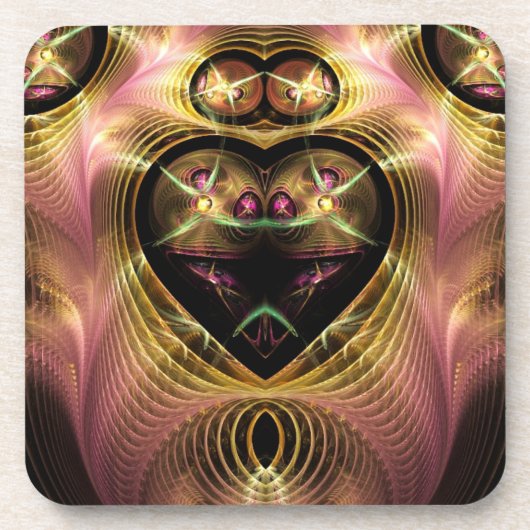 Schimmernde Rosa- und Gold-Wirbel Untersetzer (Vorderseite)