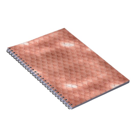 Schimmernde Rose Gold Glitzer Dragon Scales Notizblock (Rechte Seite)