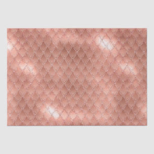 Schimmernde Rose Gold Glitzer Dragon Scales Seidenpapier