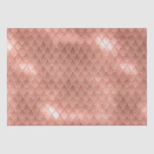 Schimmernde Rose Gold Glitzer Dragon Scales Seidenpapier (Vorderseite)