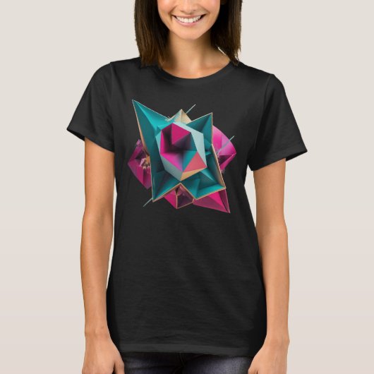 Schimmernde Rosenstrahlung T-Shirt (Vorderseite)