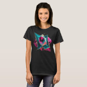 Schimmernde Rosenstrahlung T-Shirt (Vorne ganz)