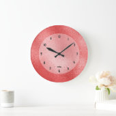 Schimmernde rote Hintergrundbilderstruktur Große Wanduhr (Zuhause)