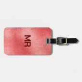 Schimmernde rote irisierende Textur Gepäckanhänger (Vorderseite horizontal)